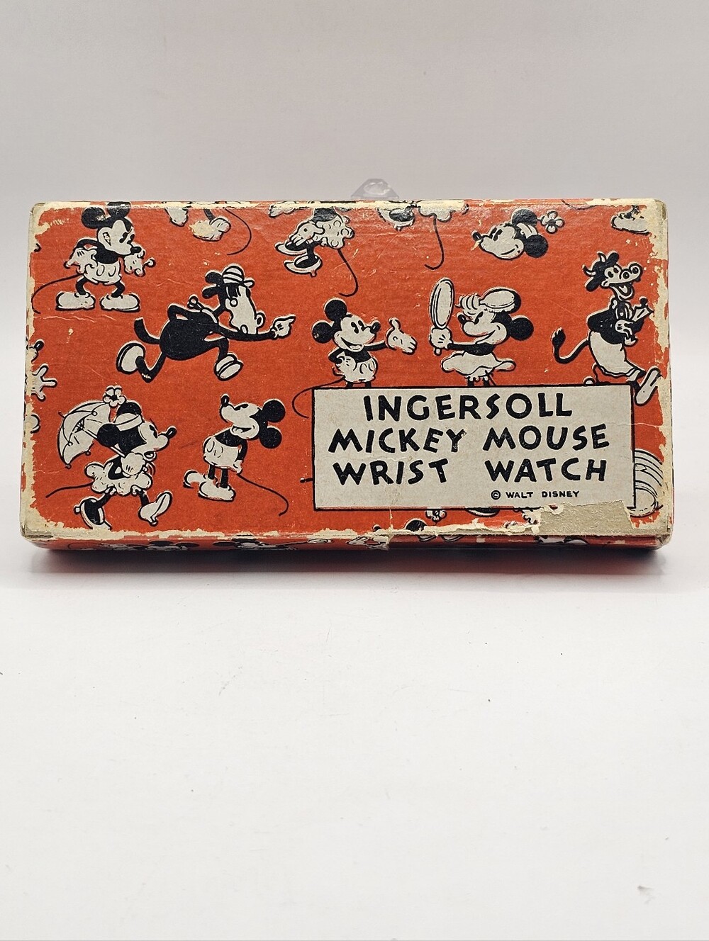 Rare 1930s Ingersoll Mickey Mouse Red Wristwatch Cardboard Box Only